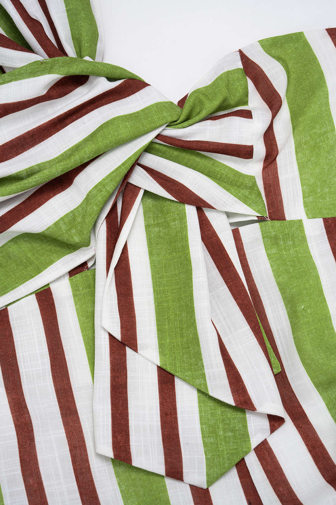 Stripes Print One Shoulder Knotted Ruched Sleeveless Jumpsuit - Image 3