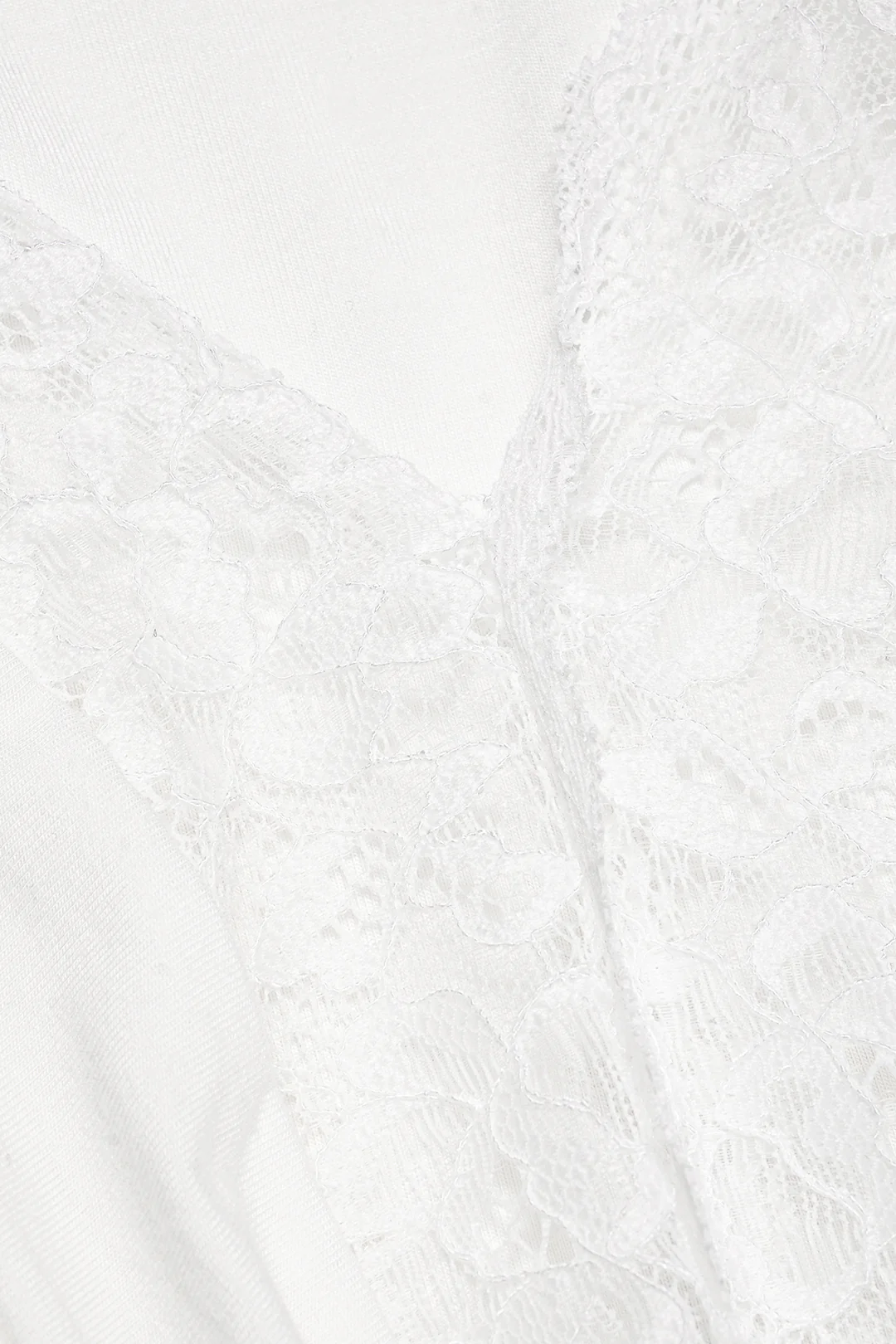 Lace Trim Patchwork V-Neck Ruched Short Sleeve Bodysuit - Image 3
