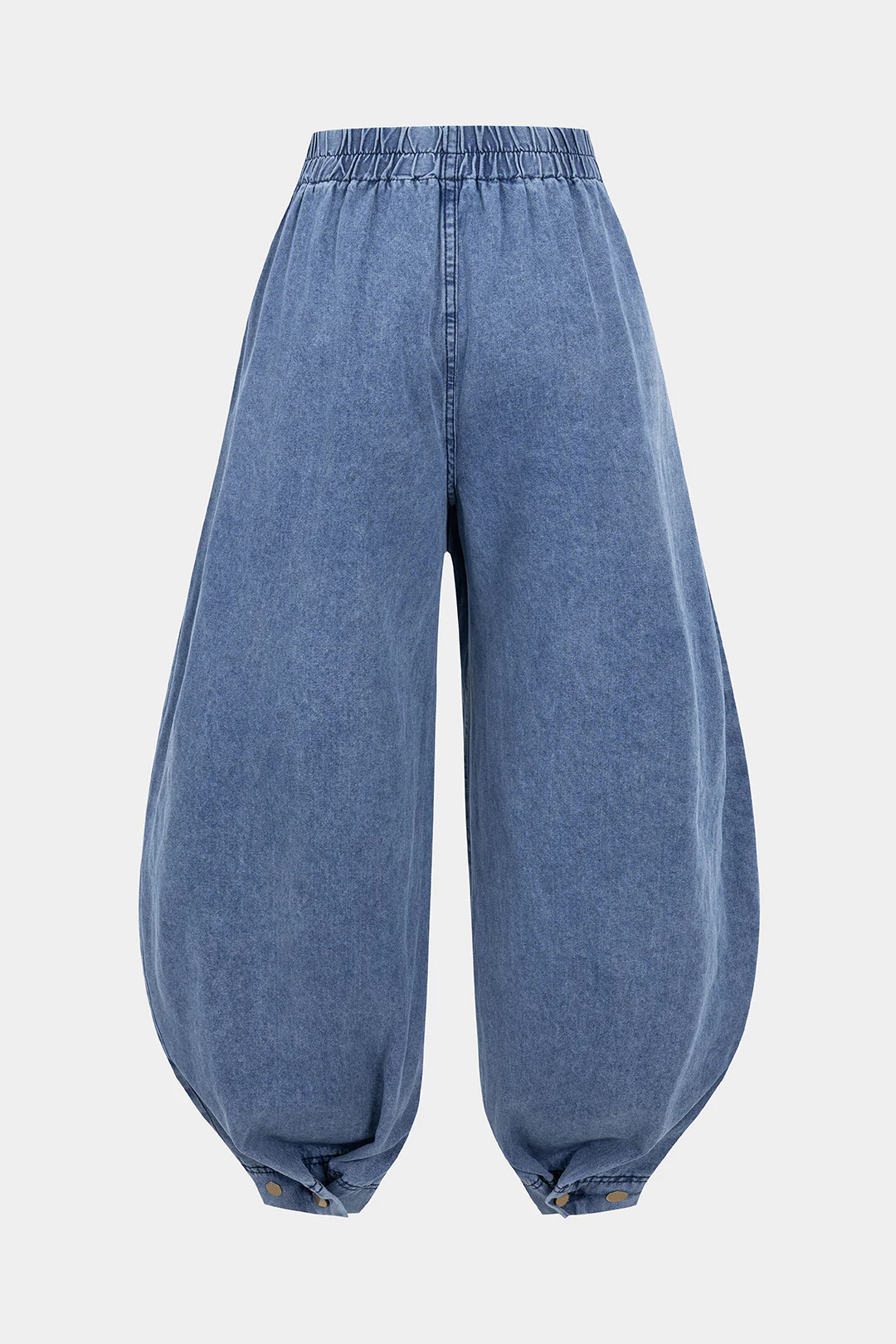 Plus Size Denim High Waist Zipper Barrel Balloon Jeans - Image 2