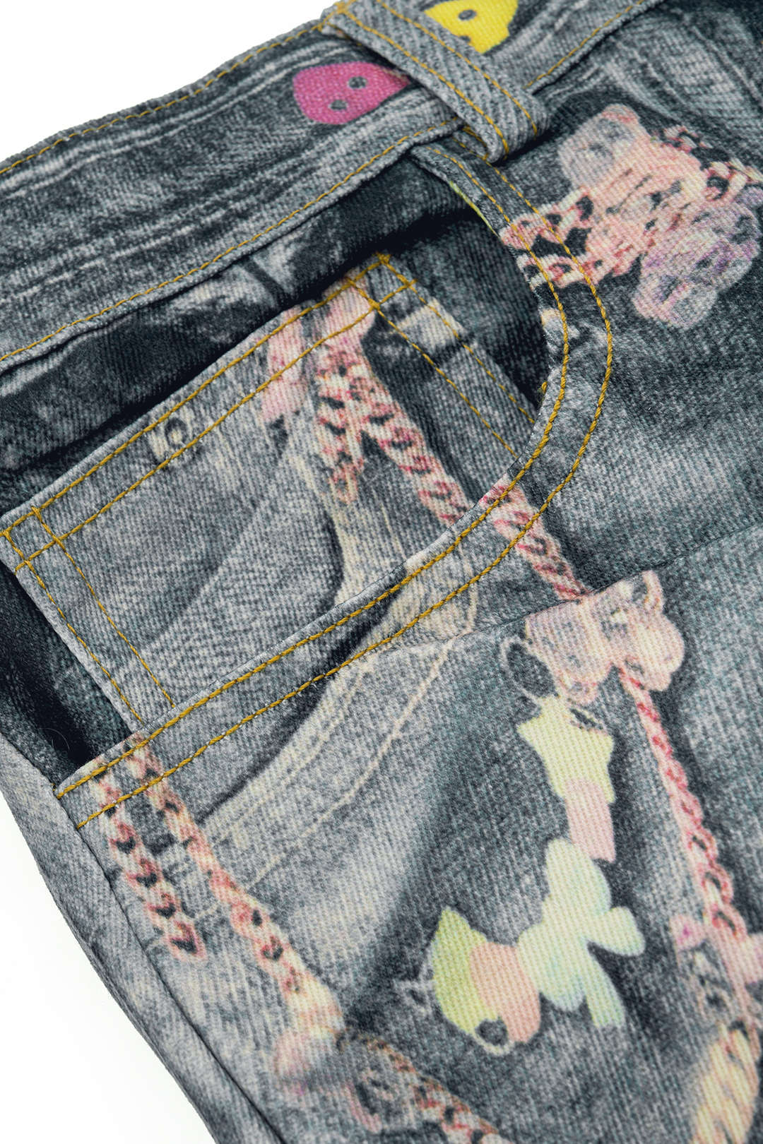 Plus Size Chain Print Denim Wide Leg Shorts - Image 4