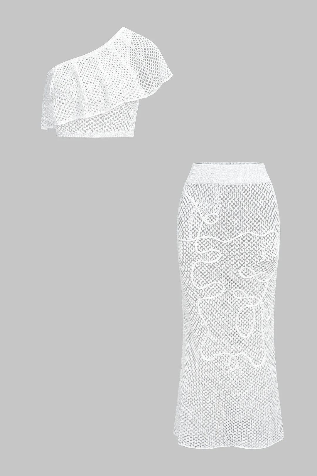 One Shoulder Ruched Cut Out Cover Up - Image 2