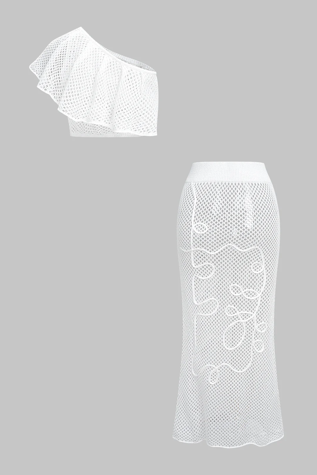 One Shoulder Ruched Cut Out Cover Up - Image 3