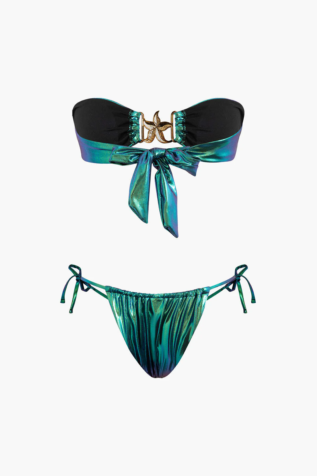 Starfish Decor Knot Ruched Bikini Set - Image 17