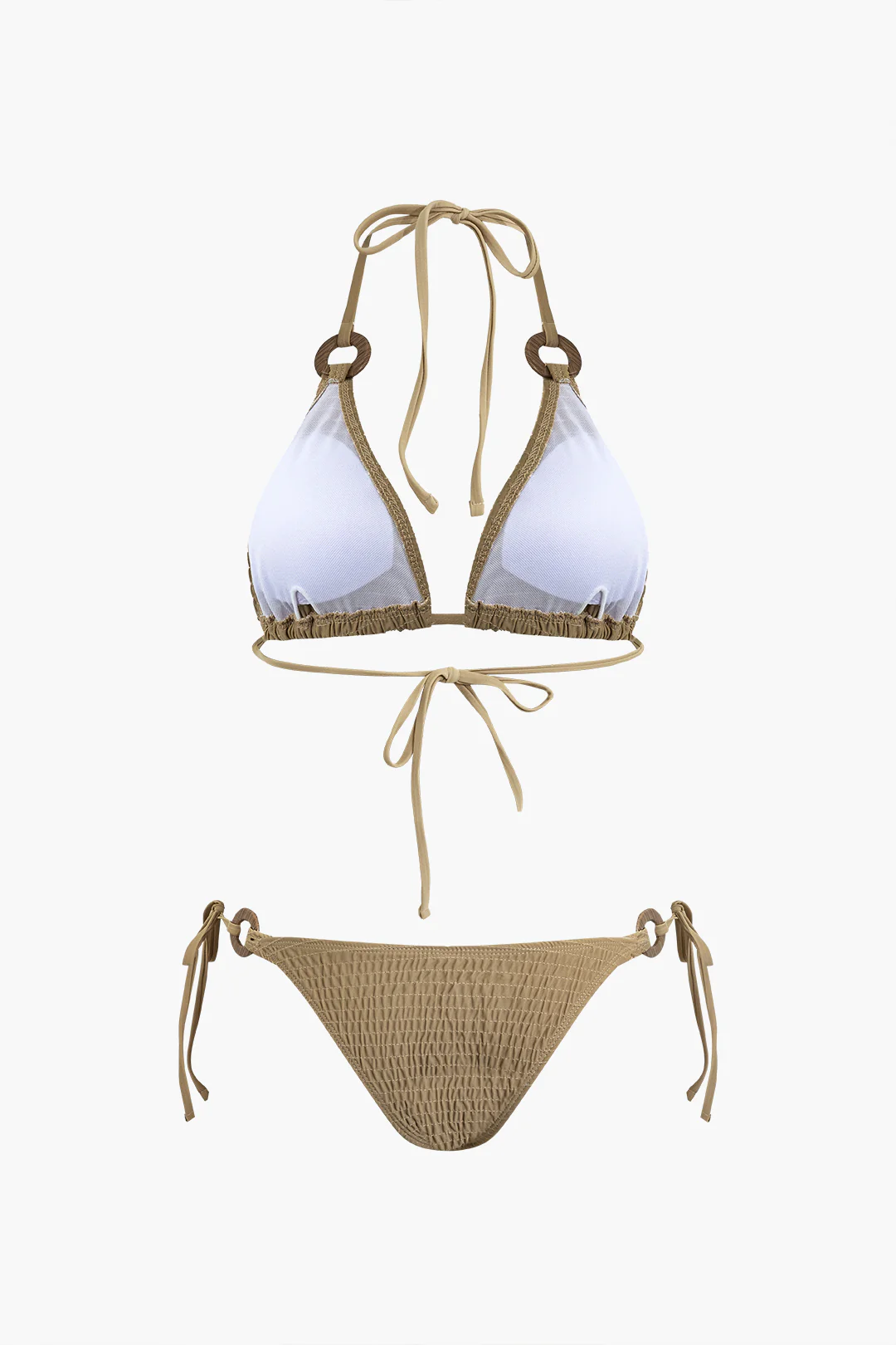 Solid Tie-Up Bikini Set - Image 3