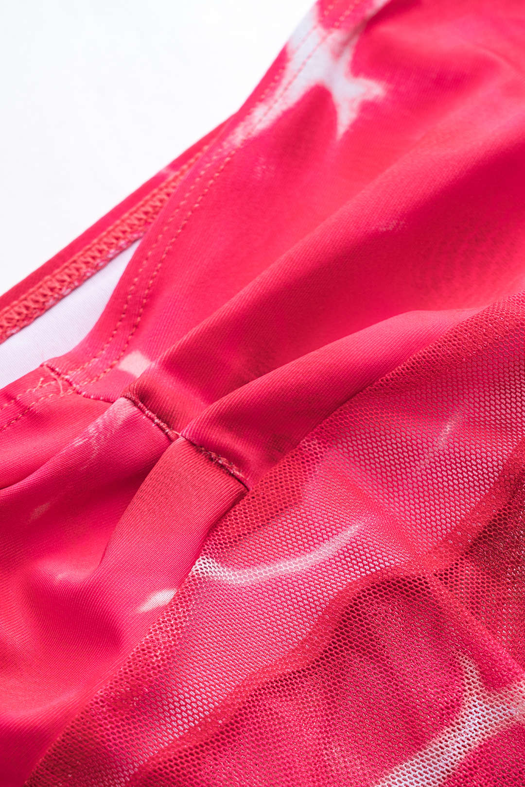 Tie Dye Print Mesh Tie-Up Bikini Set - Image 3