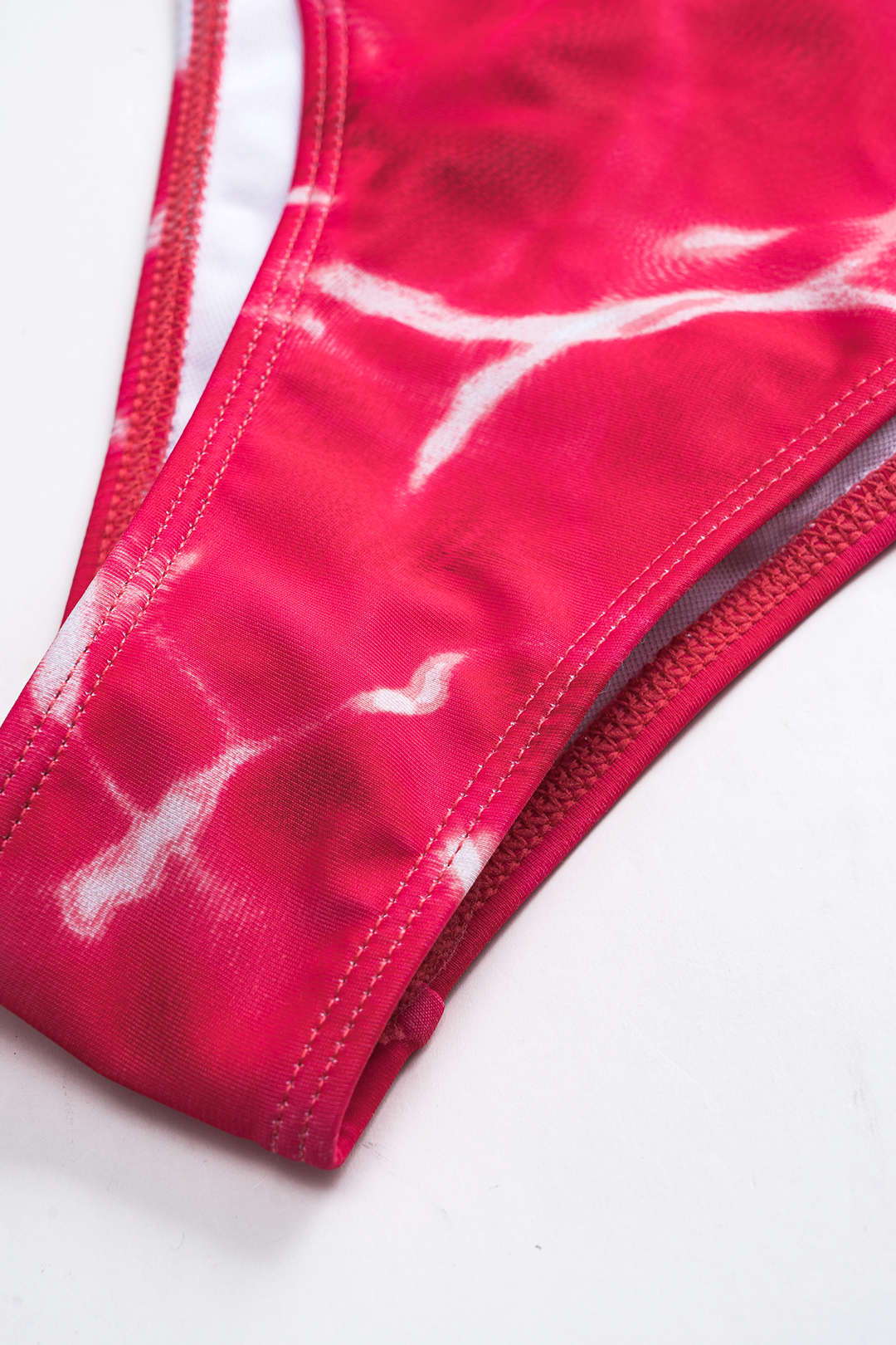 Tie Dye Print Mesh Tie-Up Bikini Set - Image 5