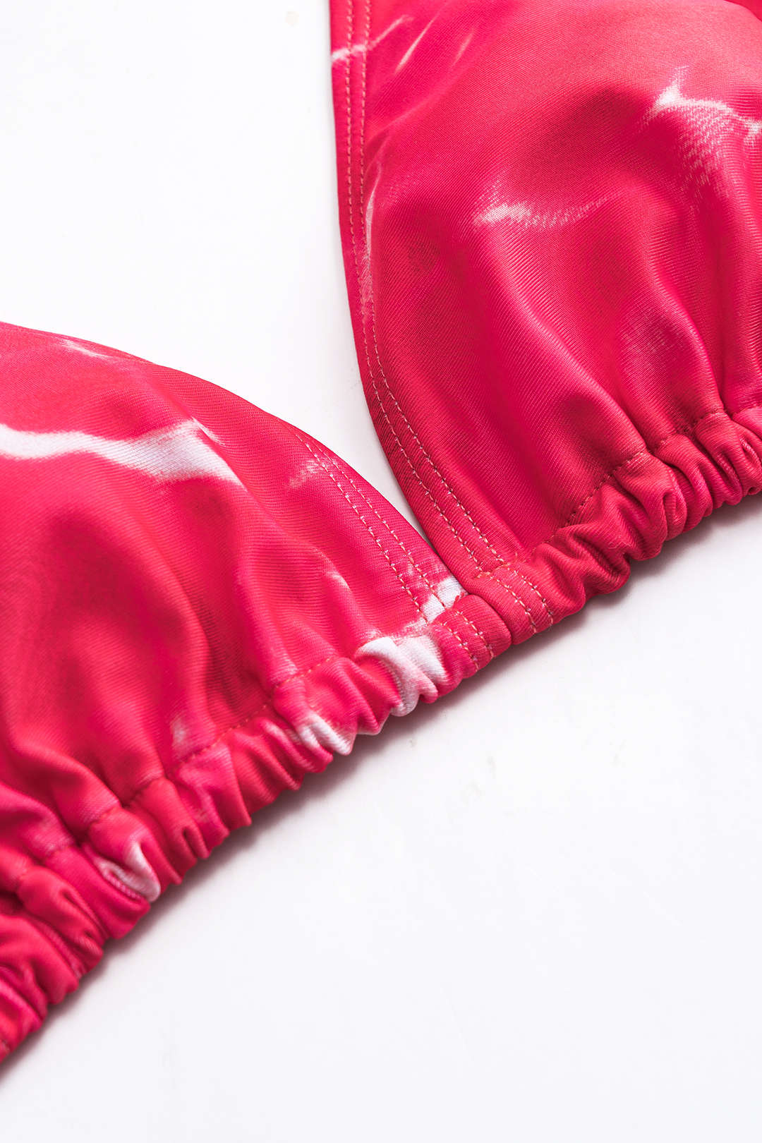 Tie Dye Print Mesh Tie-Up Bikini Set - Image 6