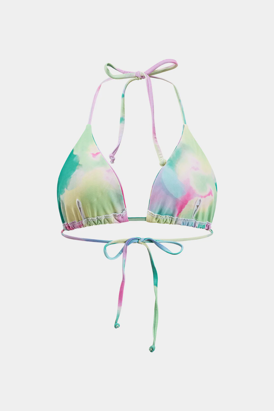 Abstract Print Ruched Tie Up Bikini And Tie Knot Cover Up Set - Image 3
