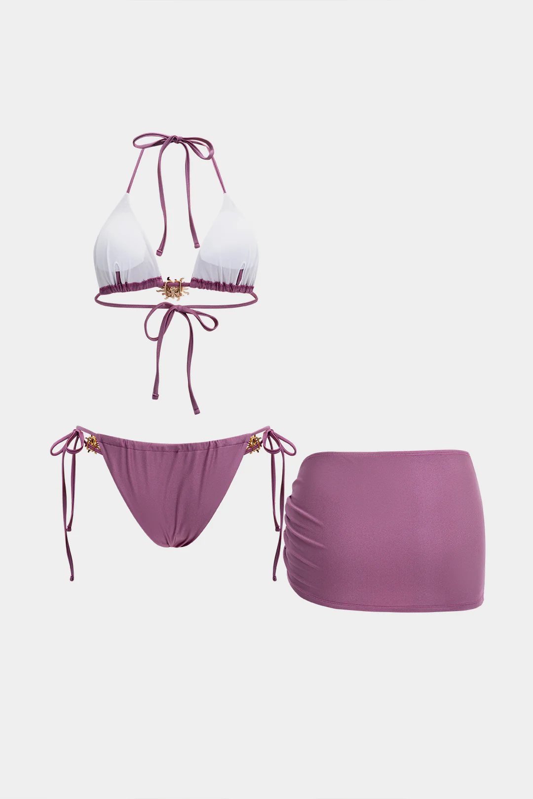 Metallic Decor 3-Piece Bikini Set - Image 2