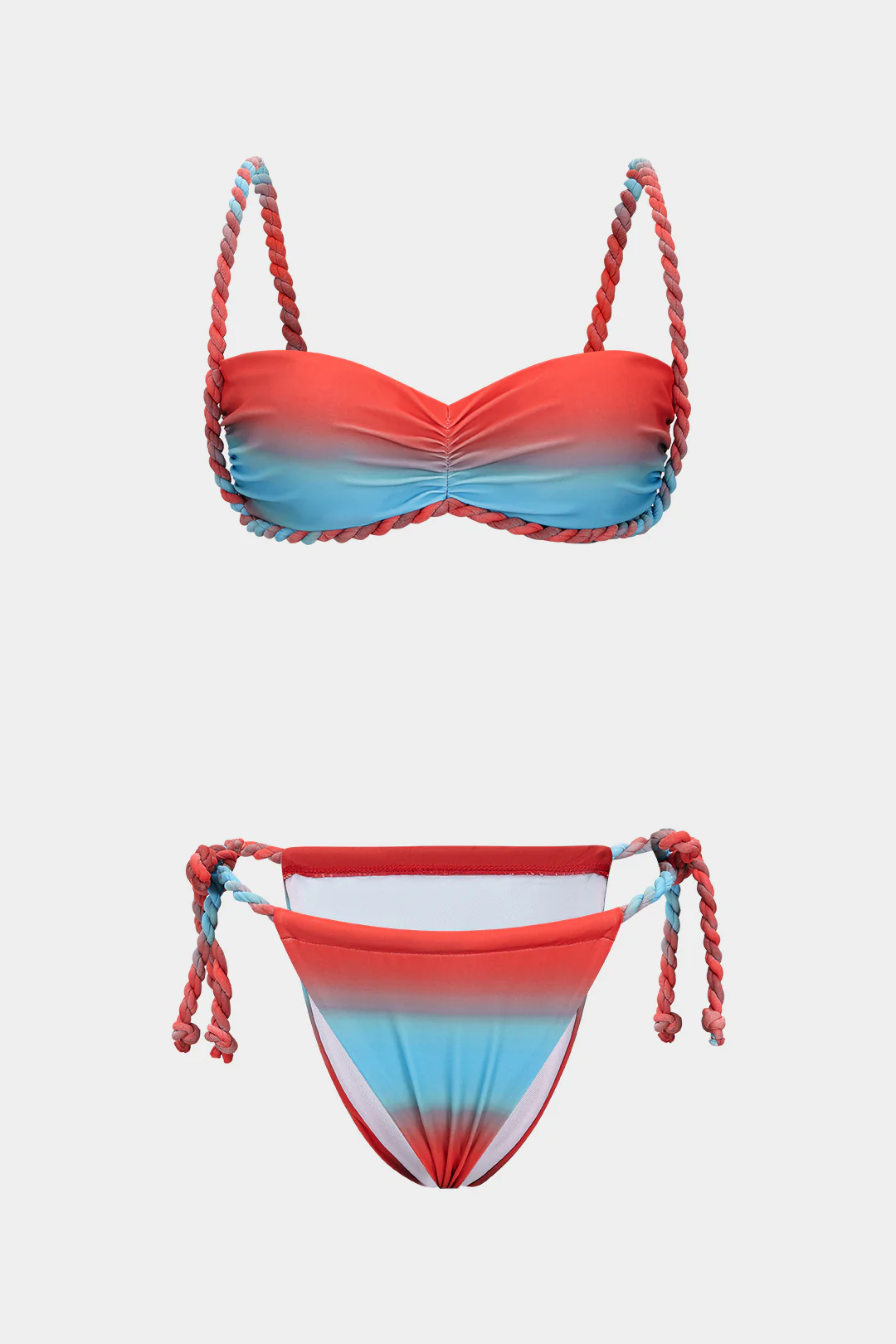 Ombre Print Twist Knot Tie-Up Bikini Set - Image 7