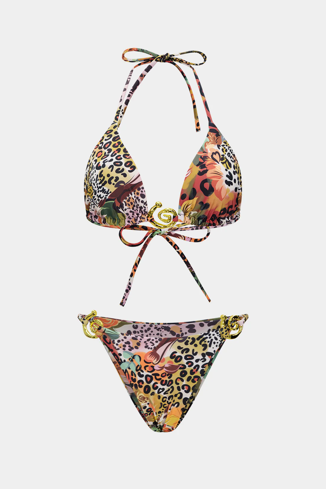 Leopard Print Tie-Up Bikini Set - Image 5
