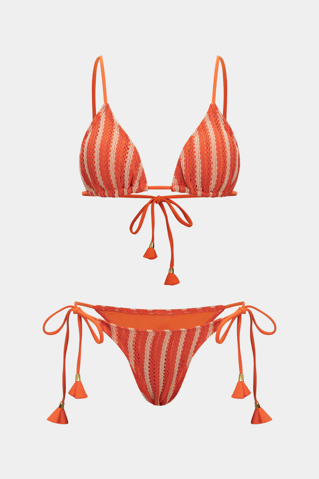 Striped Tie-Up Bikini Set - Image 5
