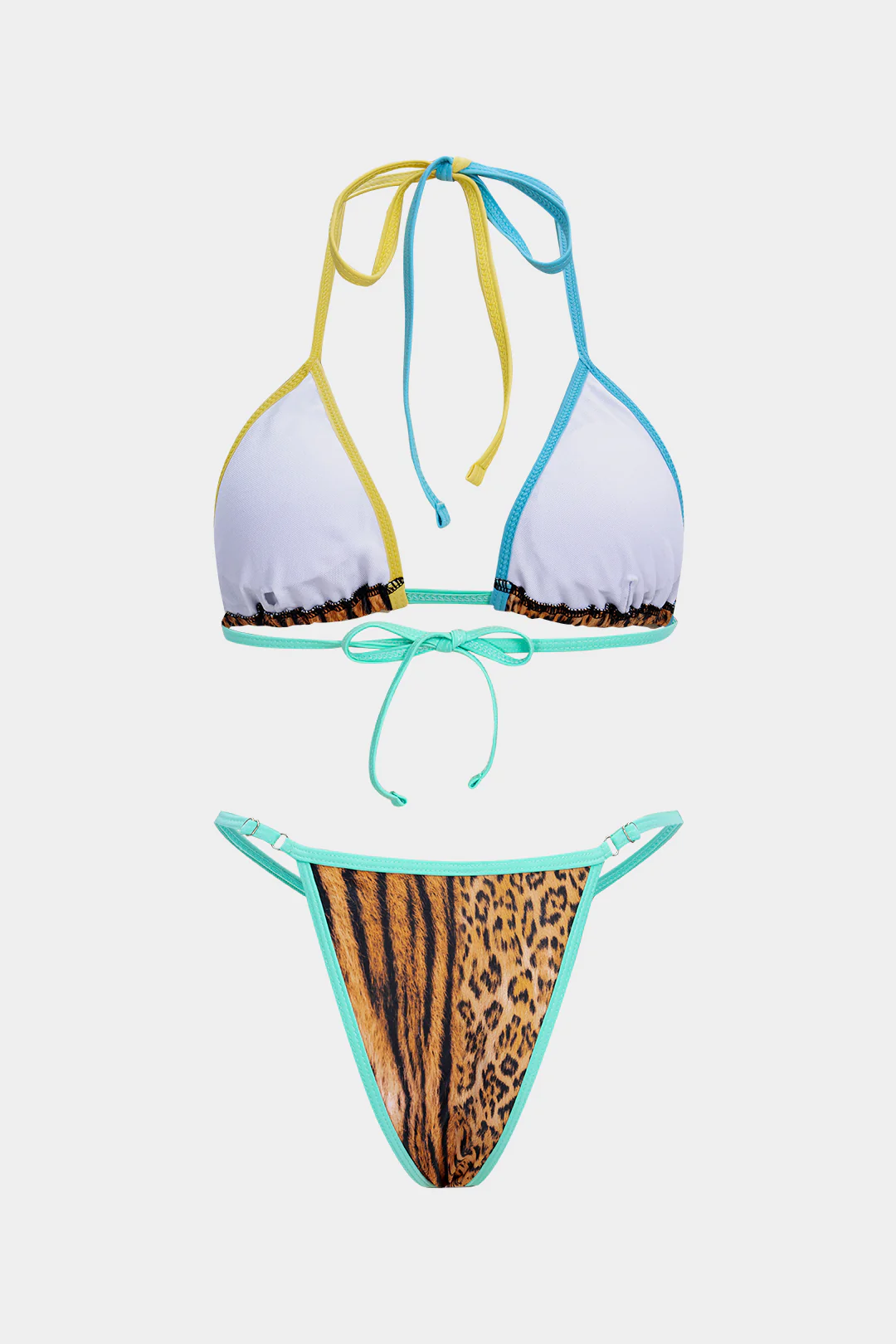 Leopard Print Leopard Tie-Up Split Bikini Set - Image 2