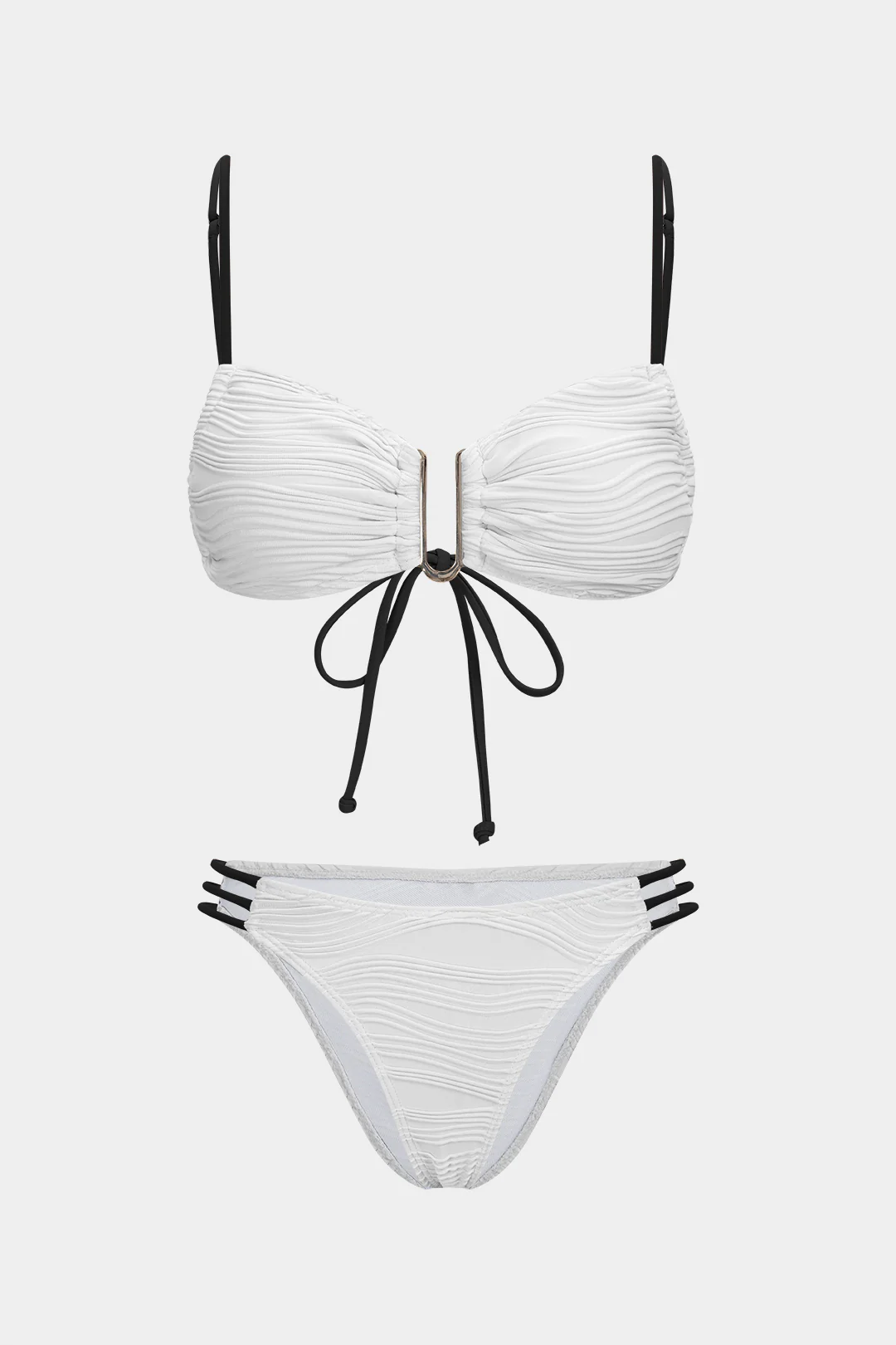 Contrast Tie-Up Bikini Set - Image 6