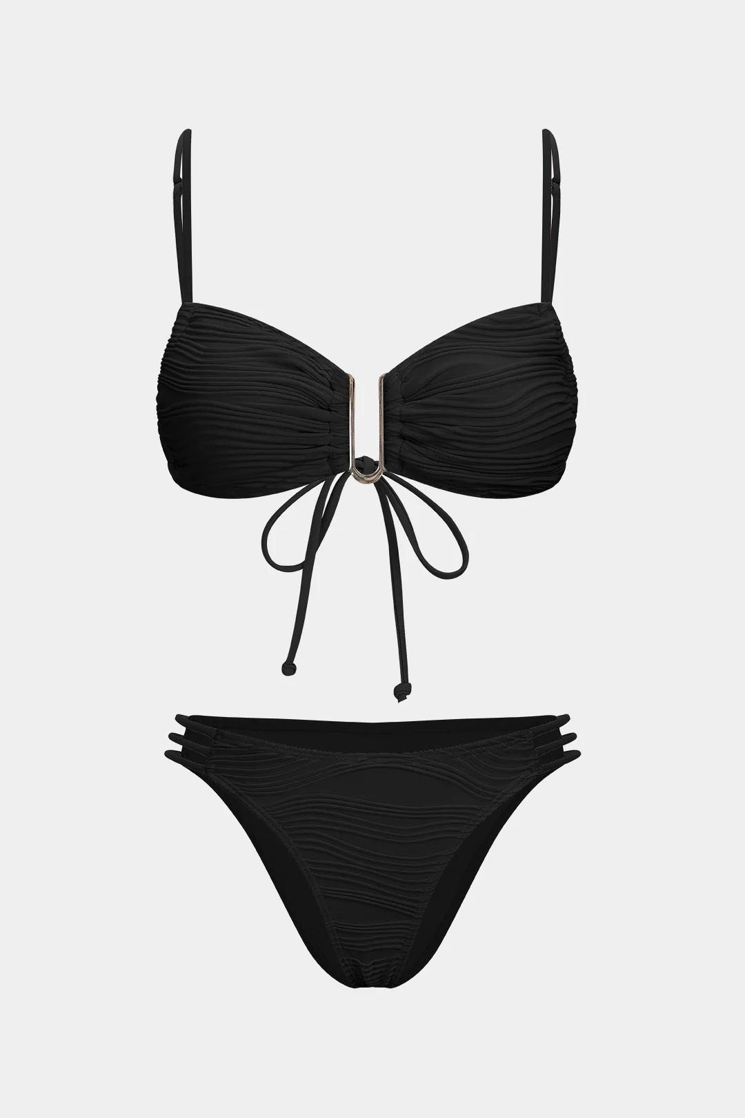 Contrast Tie-Up Bikini Set - Image 7