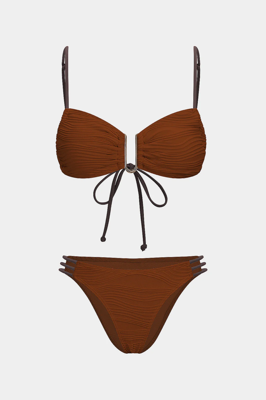 Contrast Tie-Up Bikini Set - Image 8