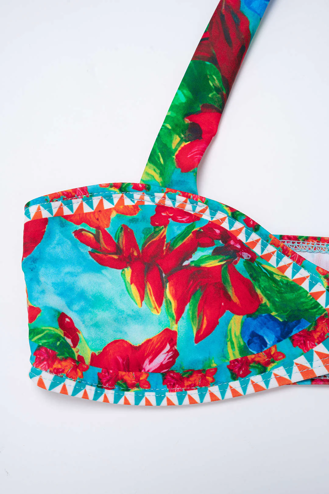 Floral Print Halter Tie-Up Ruched Bikini Set - Image 7