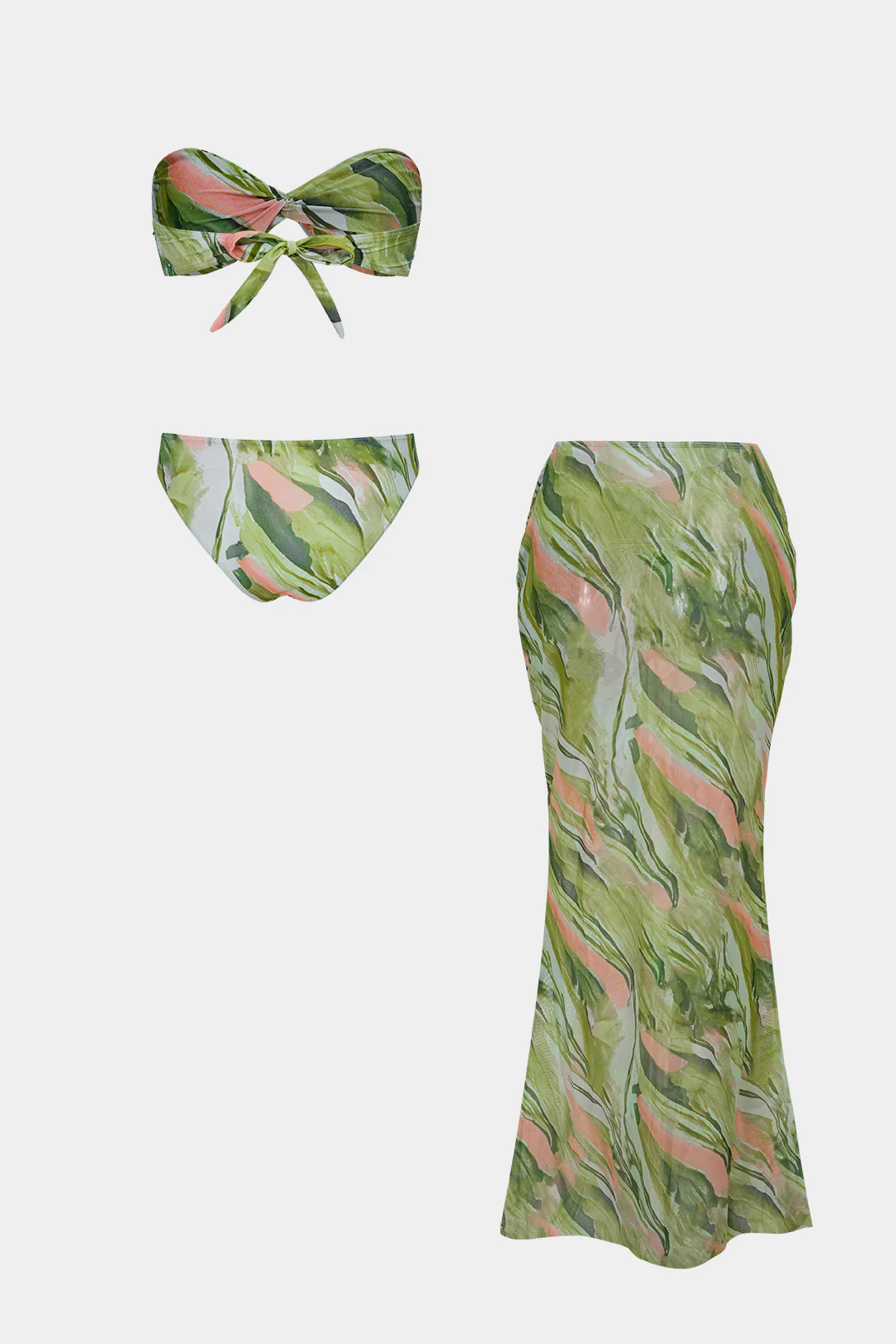 Floral Print Tie-Up Wrap Bikini Set - Image 2