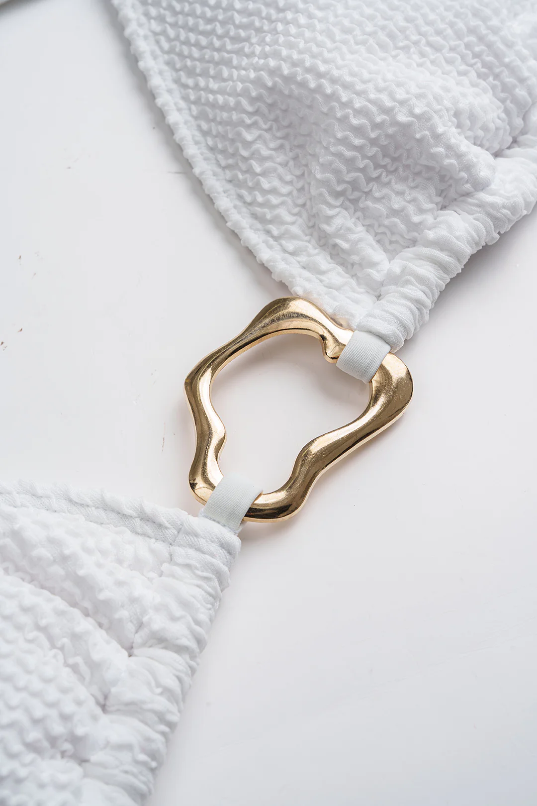 Textured Irregular Metallic Halter Tie-Up Bikini Set - Image 7