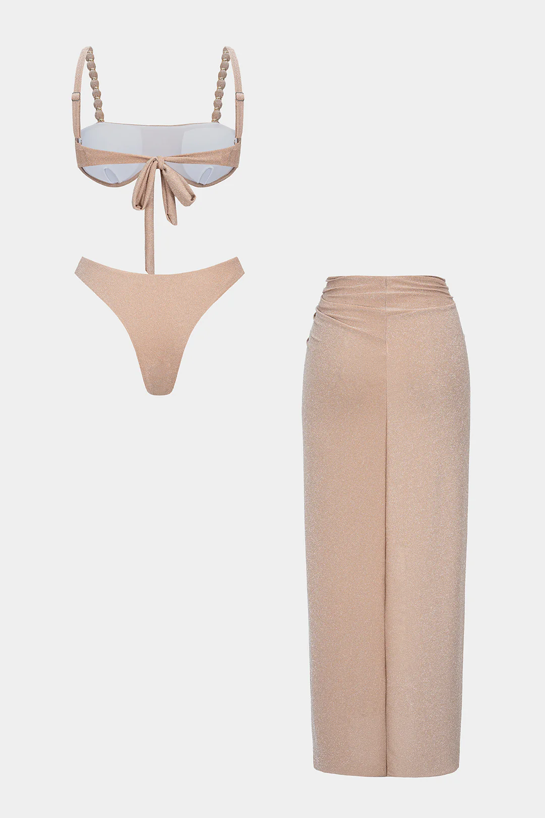 Twist Knot Ruched Slit Bikini Set - Image 11