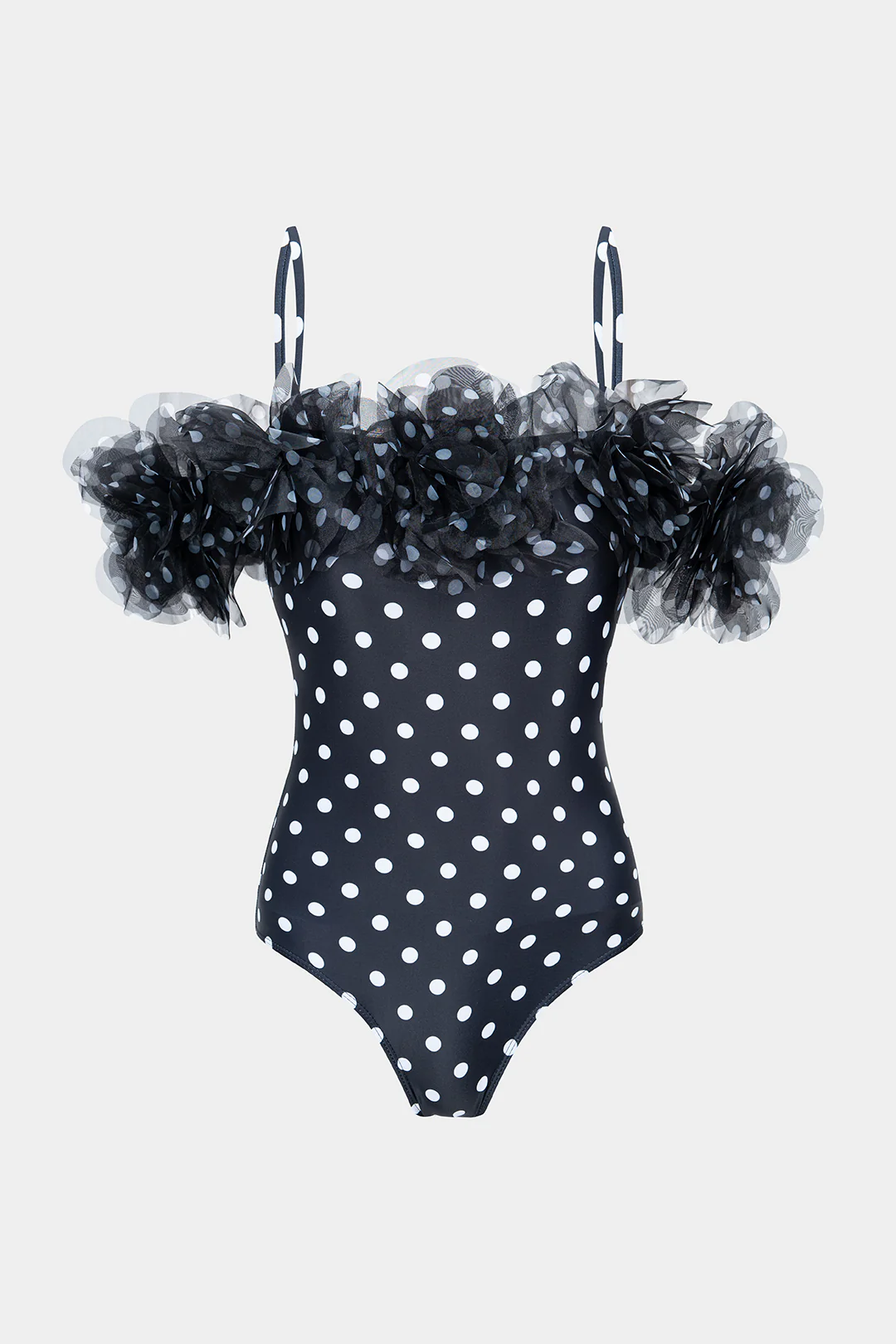 Polka Dots Print Sleeveless Swimsuit