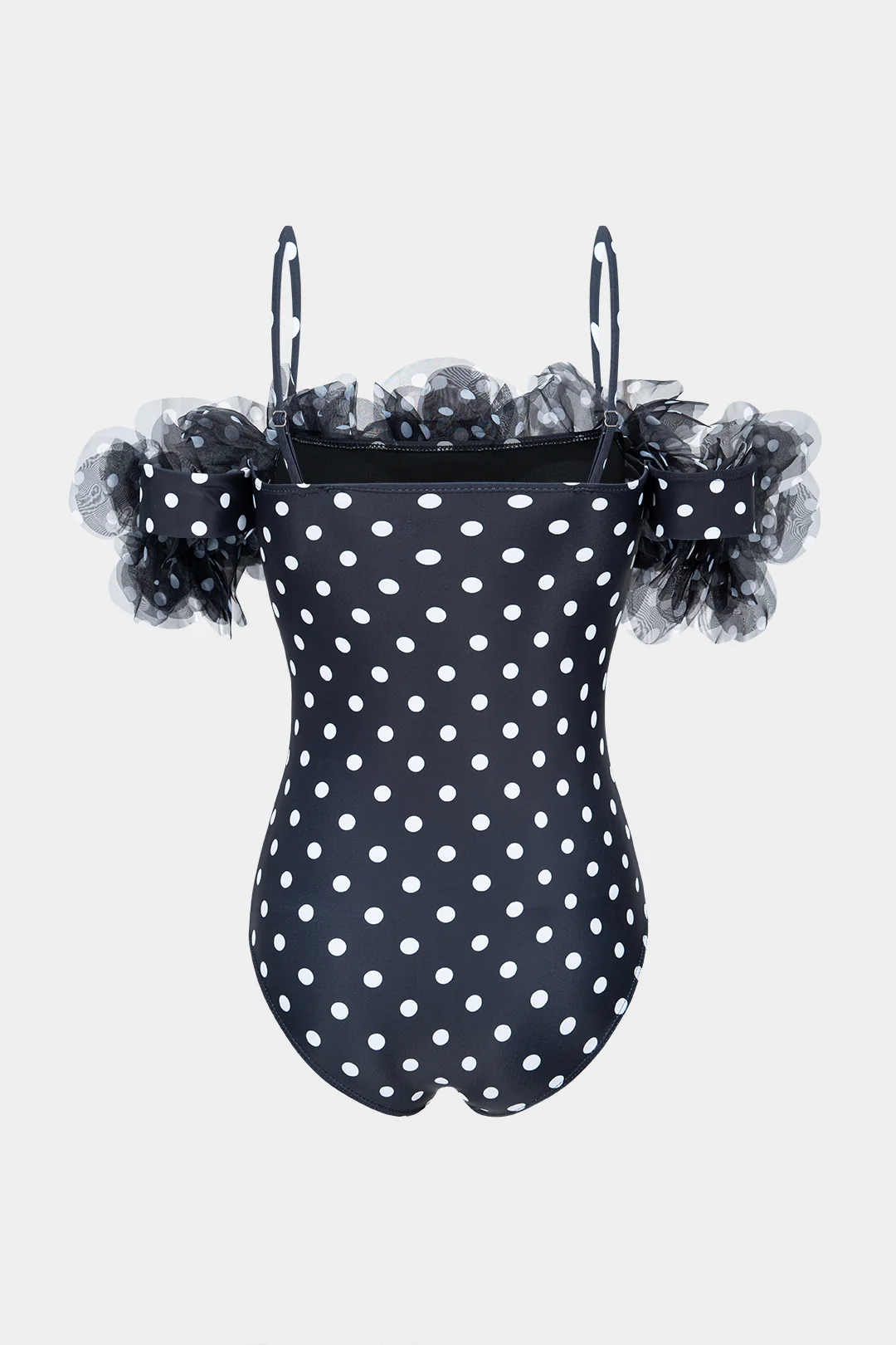 Polka Dots Print Sleeveless Swimsuit - Image 2