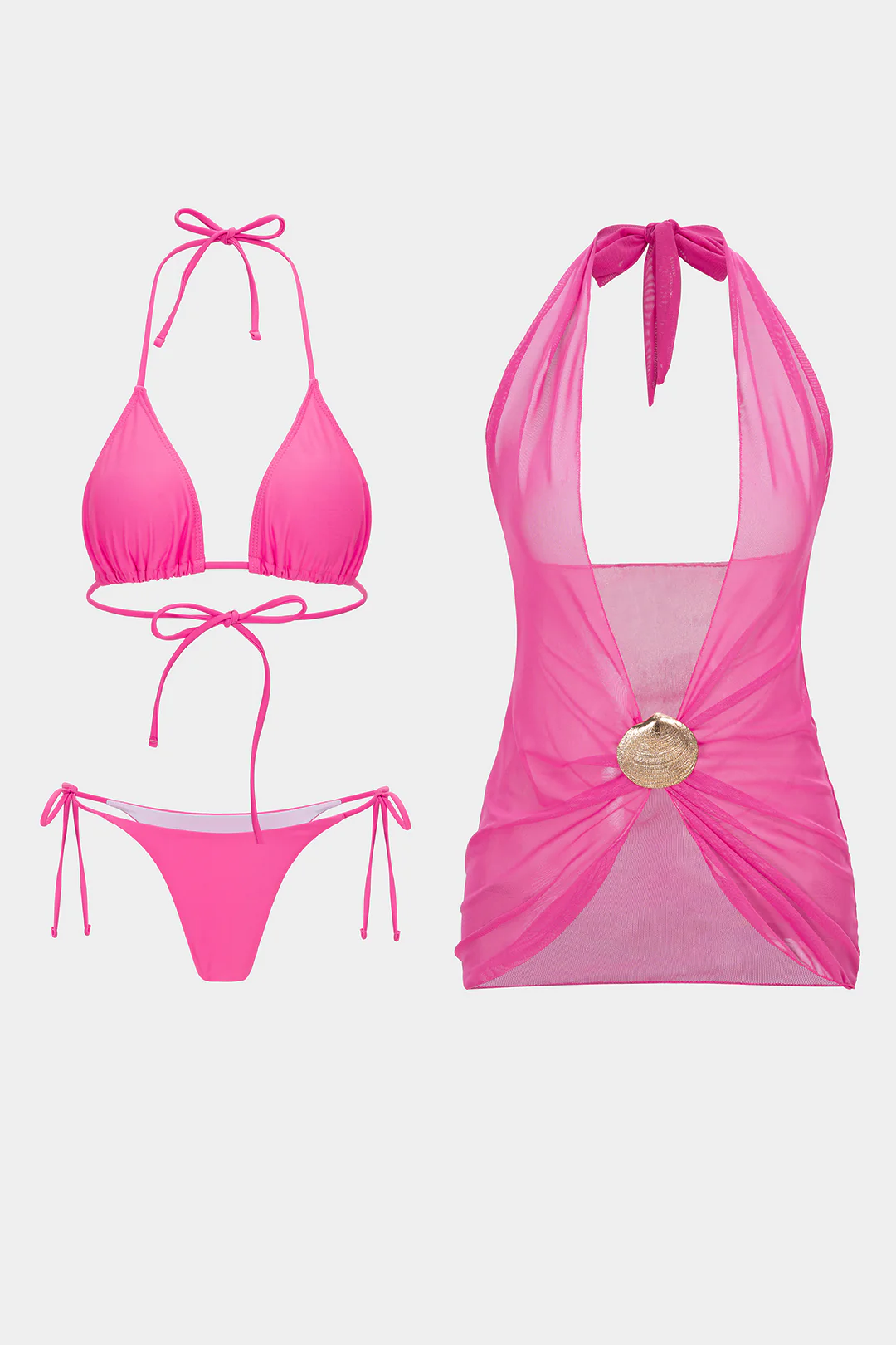 Tie-Up Metallic Bikini Set
