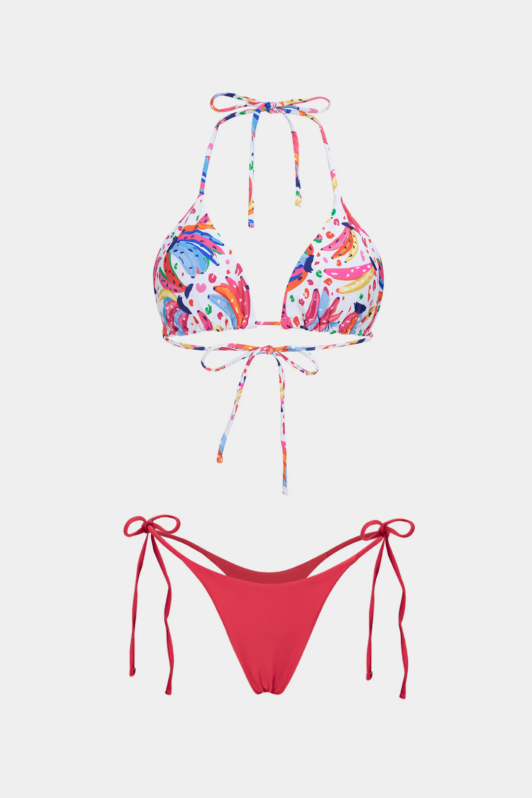 Floral Print Tie-Up Bikini Set
