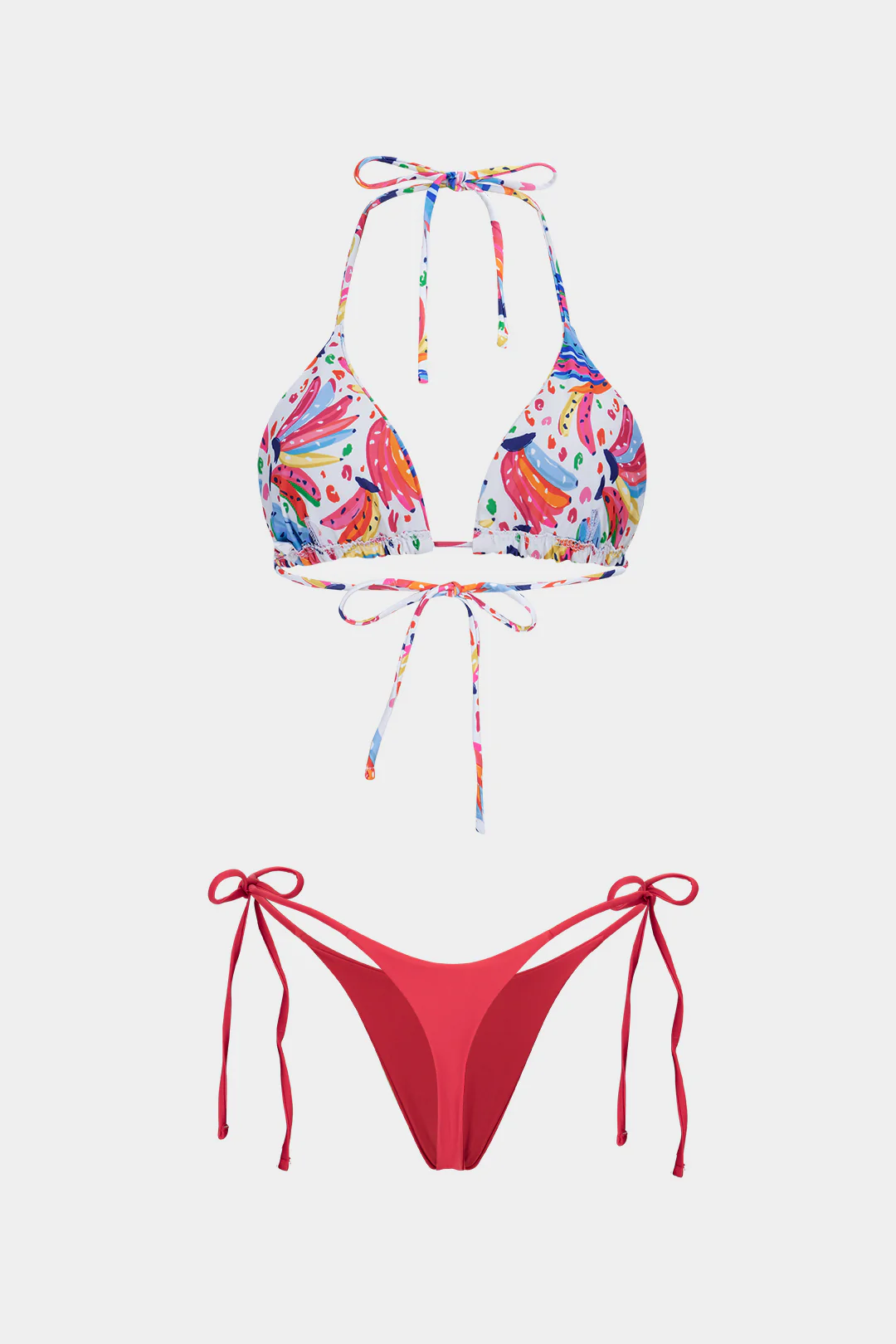 Floral Print Tie-Up Bikini Set - Image 2