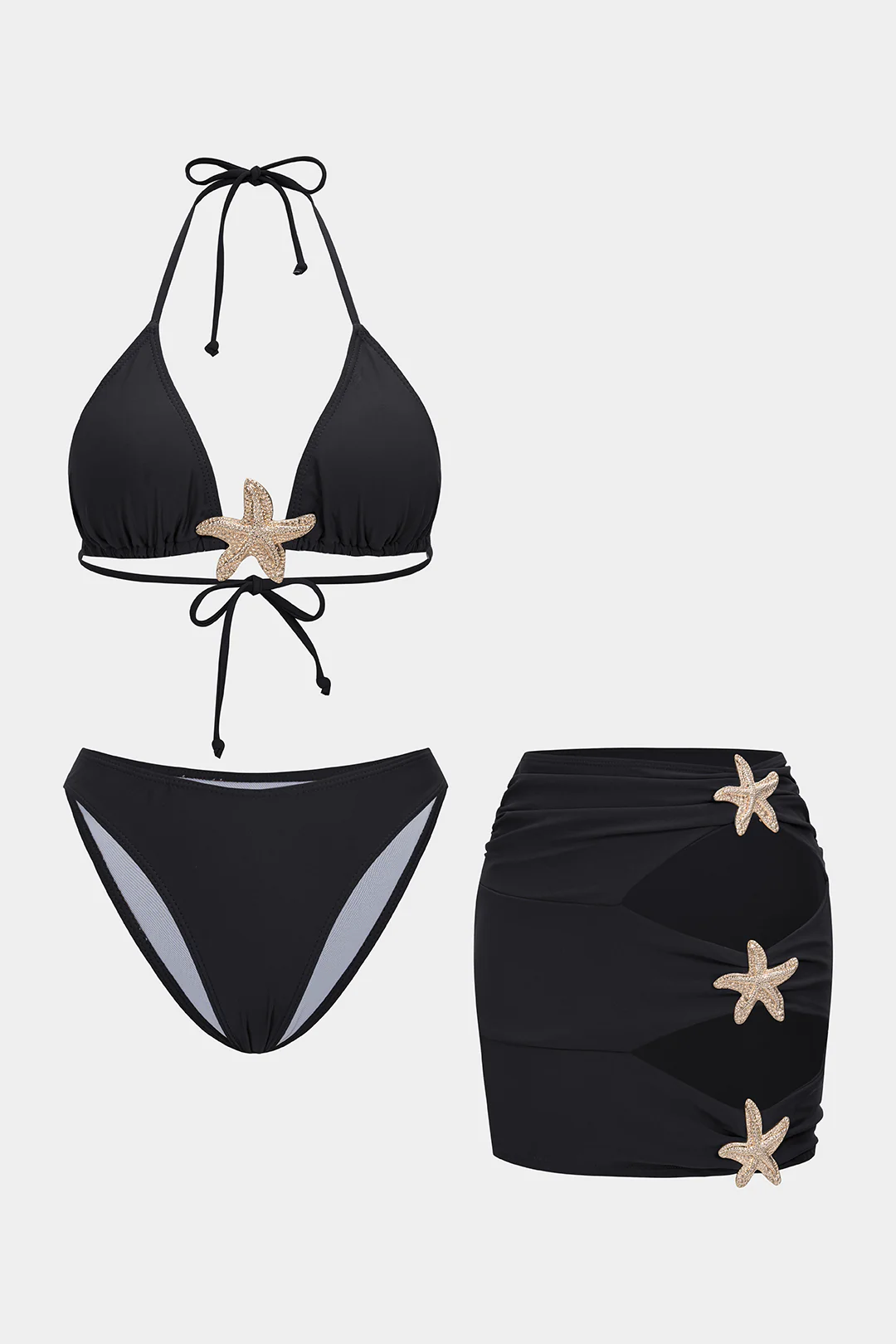 Metallic Cut Out Tie Back Bikini Set - Image 6