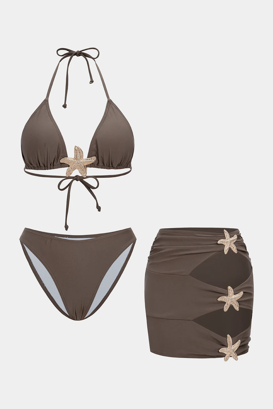 Metallic Cut Out Tie Back Bikini Set - Image 7