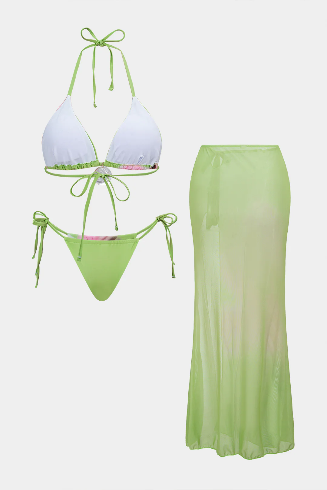 Floral Print Tie-Up Bikini Set - Image 2