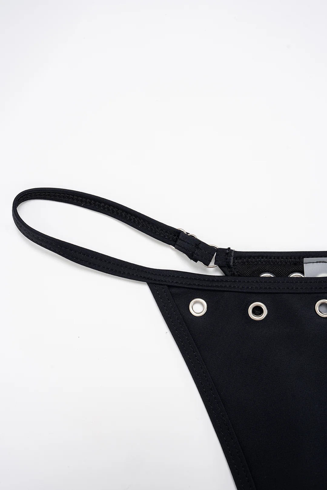 Halter Neck Eyelet Tie Up Bikini Set - Image 3
