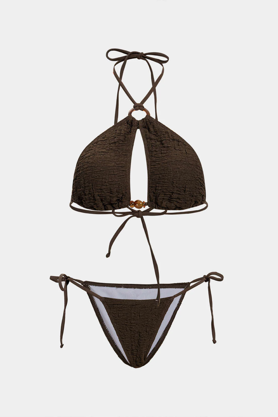 Halter Cut Out Tie-Up Bikini Set