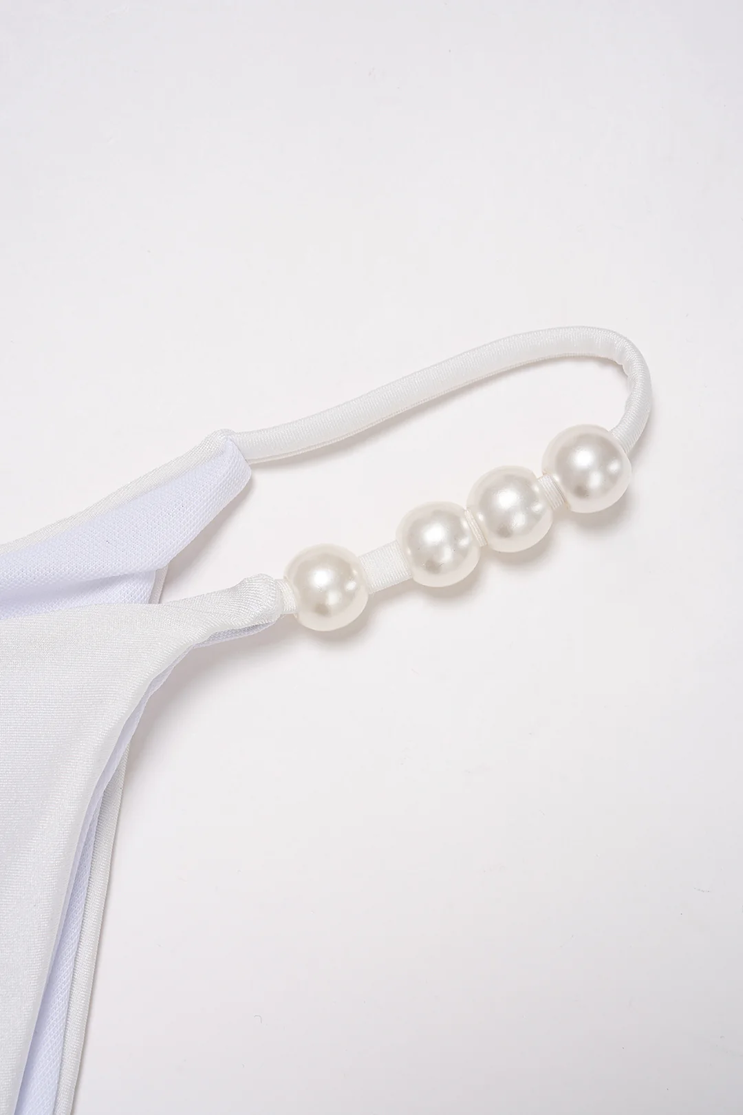 Halter Tie-Up Cut Out Pearl Decor Bikini Set - Image 3