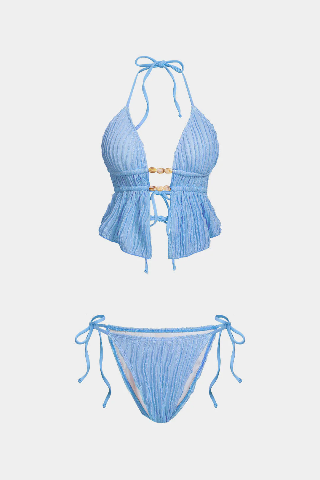 Halter Neck Tie-Up Bikini Set - Image 10