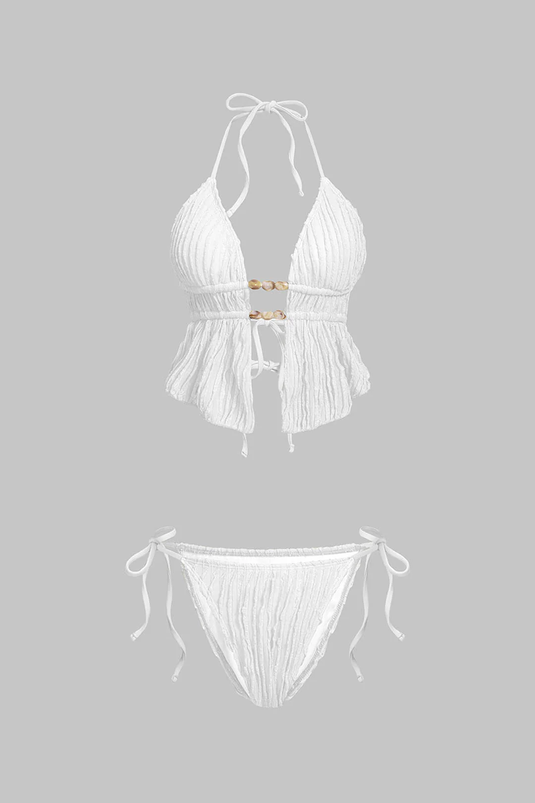 Halter Neck Tie-Up Bikini Set - Image 6