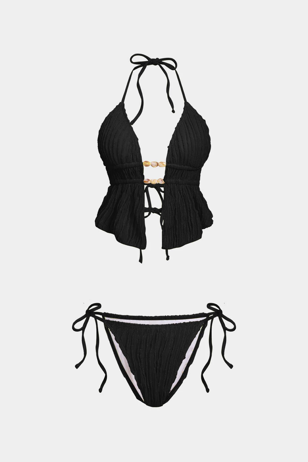 Halter Neck Tie-Up Bikini Set - Image 7