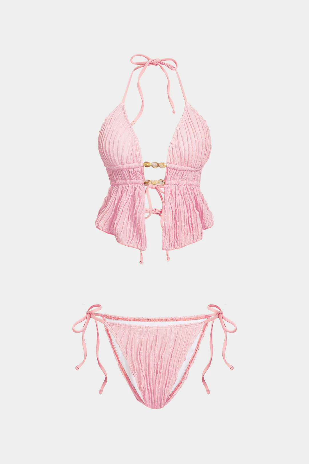Halter Neck Tie-Up Bikini Set - Image 8
