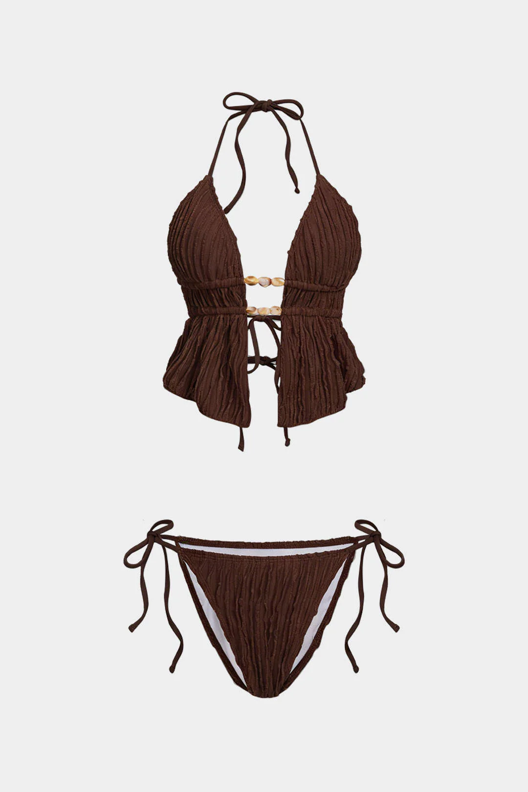 Halter Neck Tie-Up Bikini Set - Image 9