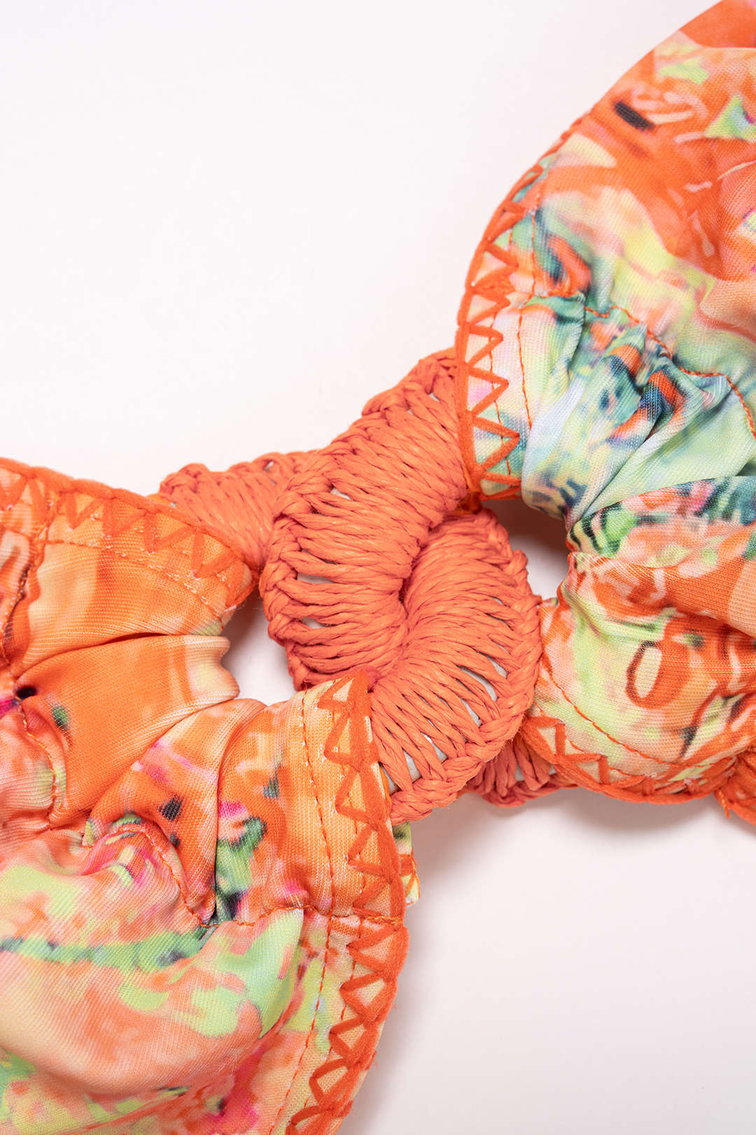 Floral Print Mesh Backless Bikini Set - Image 7