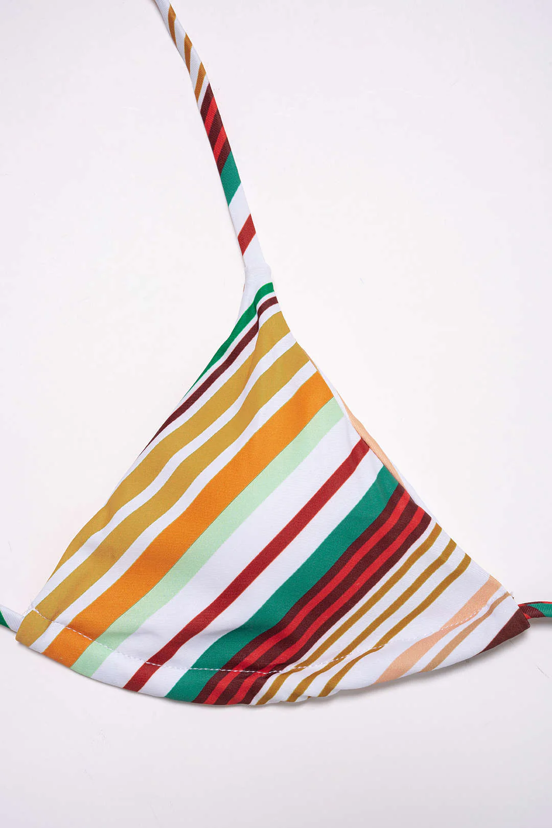 Striped Halter Tie-Up Backless Bikini Set - Image 3