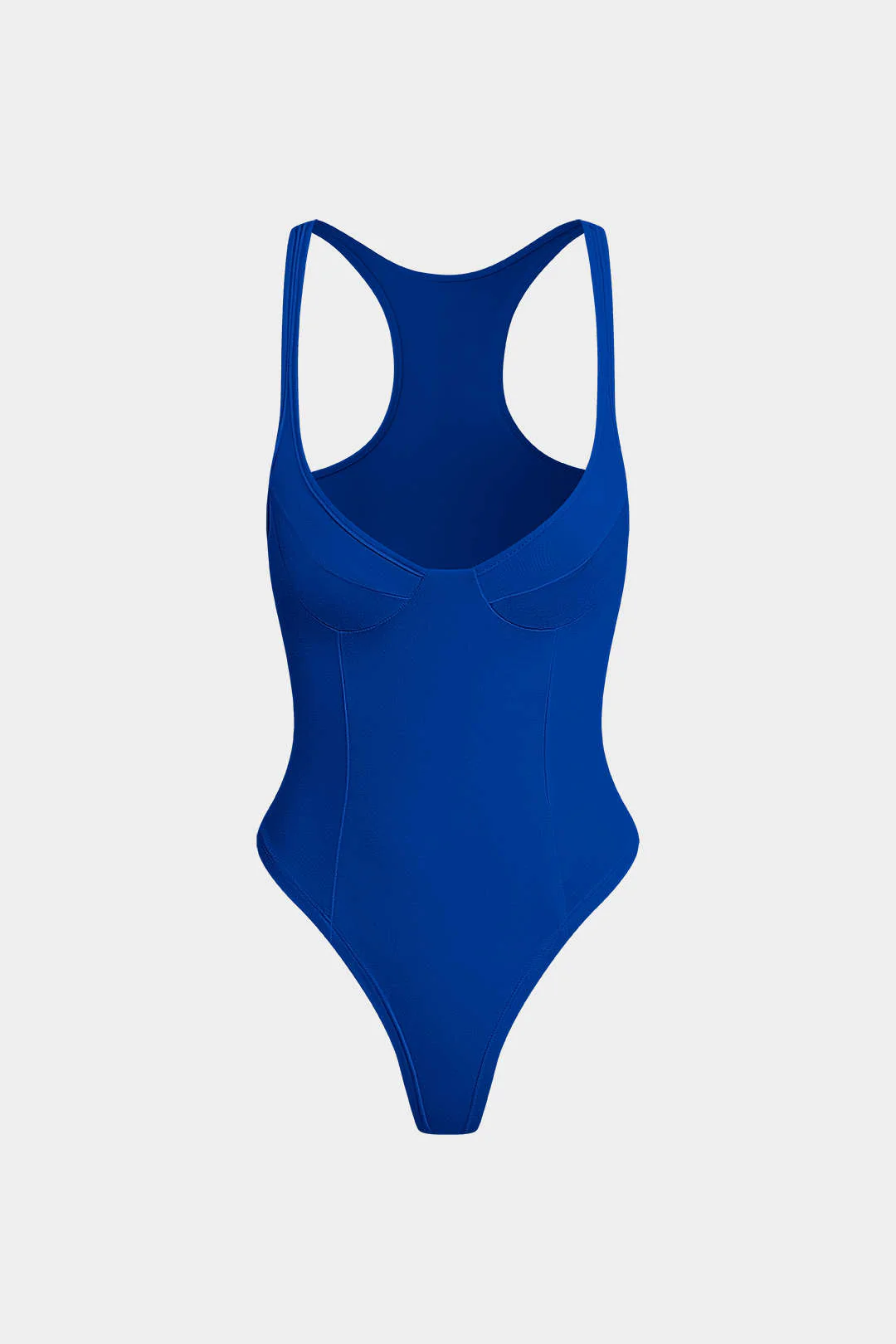 Basic Solid Deep-V Neck Bustier Bodysuit - Image 26