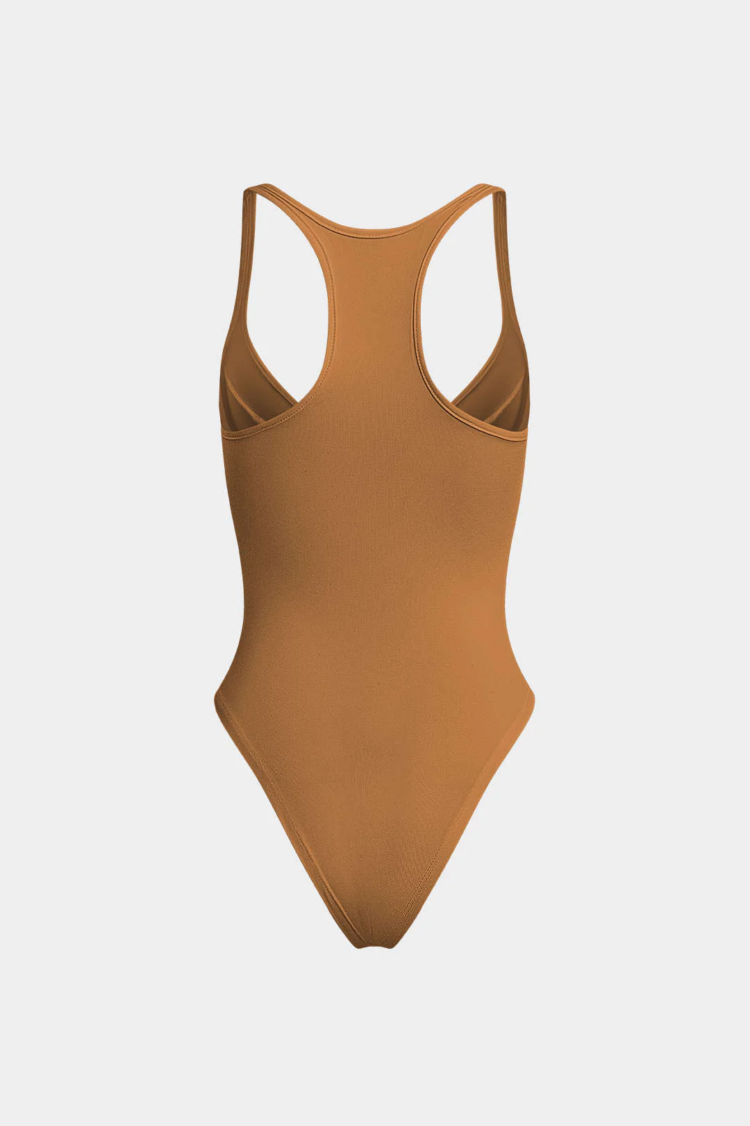 Basic Solid Deep-V Neck Bustier Bodysuit - Image 9