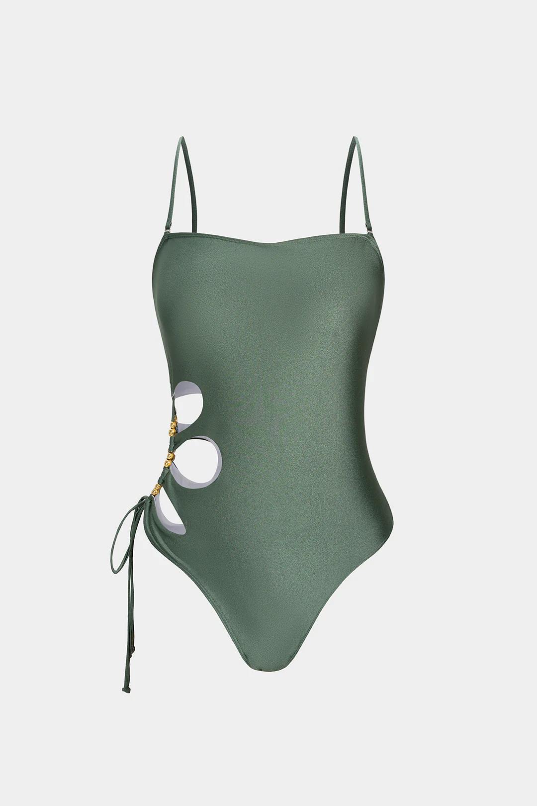 Asymmetrical Tie-Up Cut Out Sleeveless Swimsuit
